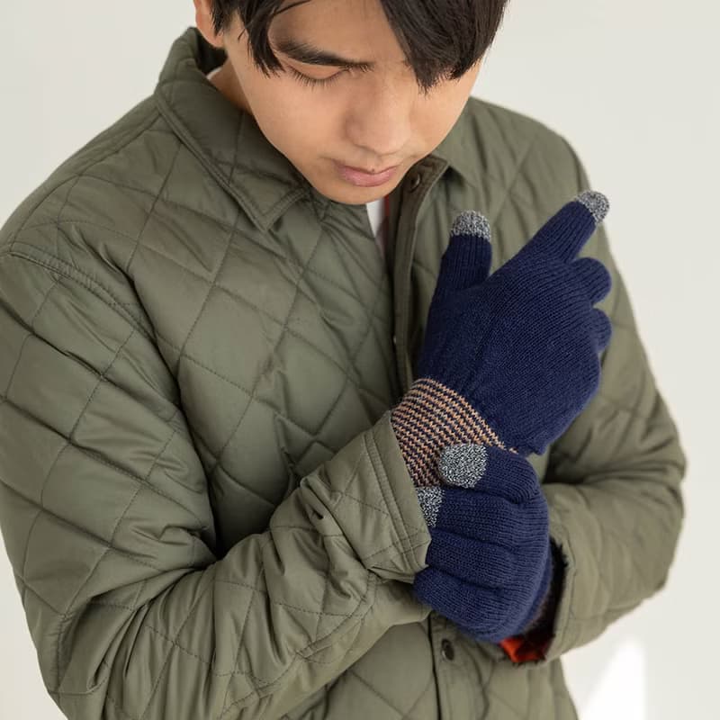 毛線加絨觸控手套-純色 針織手套 毛線手套