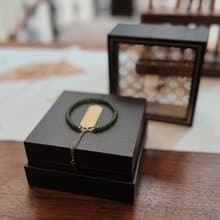 綠色瑪瑙手鏈天然石手串飾品禮盒包裝