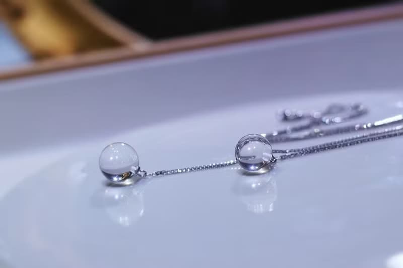 天然純淨體白水晶項鏈鎖骨鏈通體925銀可調節開運轉運小眾輕奢