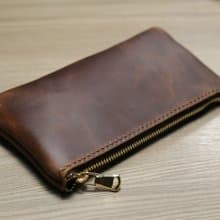 藝創小間 | 瘋馬皮拉鍊筆袋手機袋收納袋手拿包 情人節 禮物