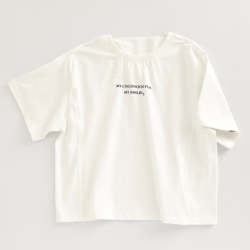 BIR 字母印花寬版棉T 白/黑