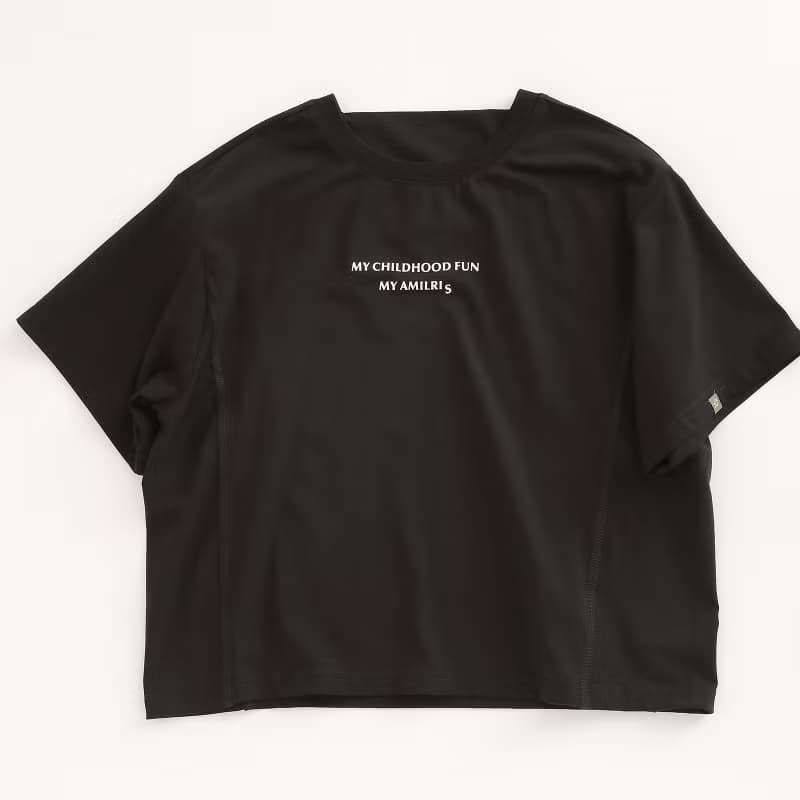 BIR 字母印花寬版棉T 白/黑