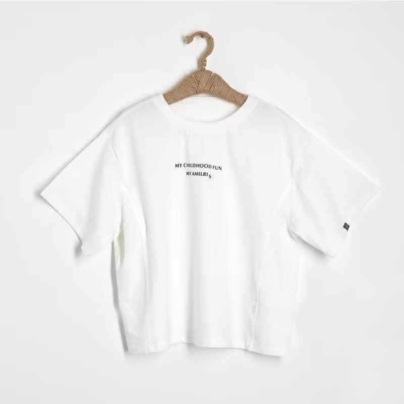 BIR 字母印花寬版棉T 白/黑