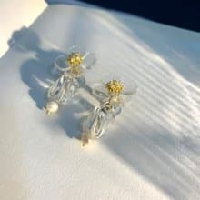 耳環 罌粟花 冰晶花系列 樹脂 水鑽 銀飾 耳夾  禮物 禮盒 情人節