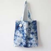 S.A x Ink Painting 藍染水墨畫抽象水彩托特包