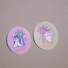 閃閃防水大貼紙 Lonely Cat & Lonely Bear