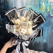 伊登花室 香奈兒永生玫瑰 繡球花 乾燥花束