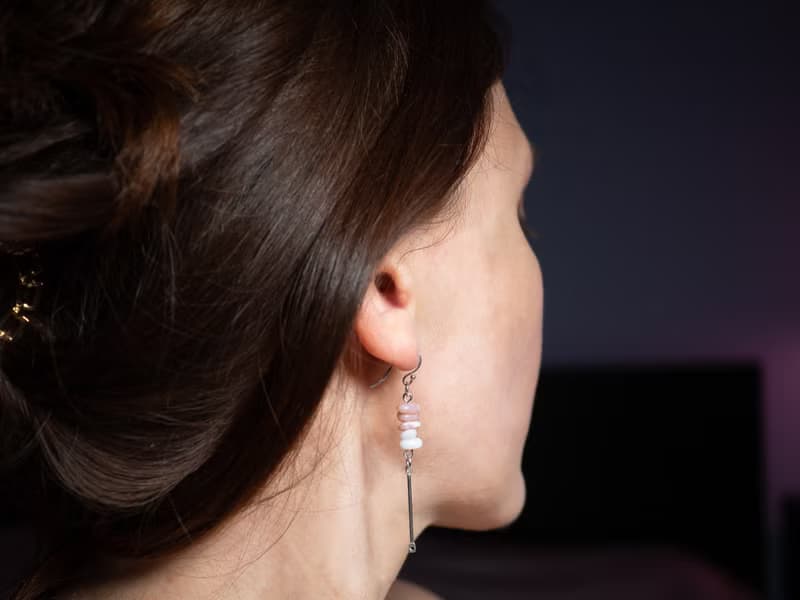 Pink Opal Earrings, 925 Sterling Silver, Taurus, Birthstone, Mother's Day Gift