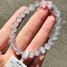 小精品天然藍線石水晶6.8-7.2mm12.8g防甲狀腺亢進加強表達能力