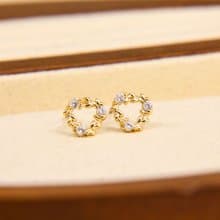純銀花環鋯石耳釘 | 暑假禮物 生日禮物 首飾