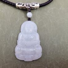 【親翠】天然翡翠 白冰正裝慈眉善目觀音 佛系