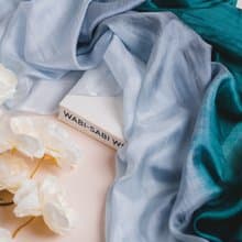 100% Mulberry Silk Scarf – Hand Dyed, Lightweight, Emerald Green-Grey Ombre