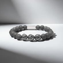 熾焰Flames | 星河瑪瑙 x 火球手鍊 銀飾天然石 男串珠手鍊