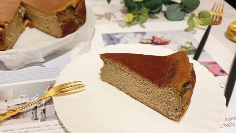 父親節蛋糕-碳焙烏龍微半熟烤起士蛋糕#咖啡烏龍茶#無麩