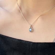 瀰・迷離流體項鍊 | 藍晶石 海藍寶 黑骨幹