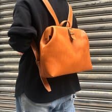 醫生後背包/醫生包  Color: 焦糖色 植鞣牛革製