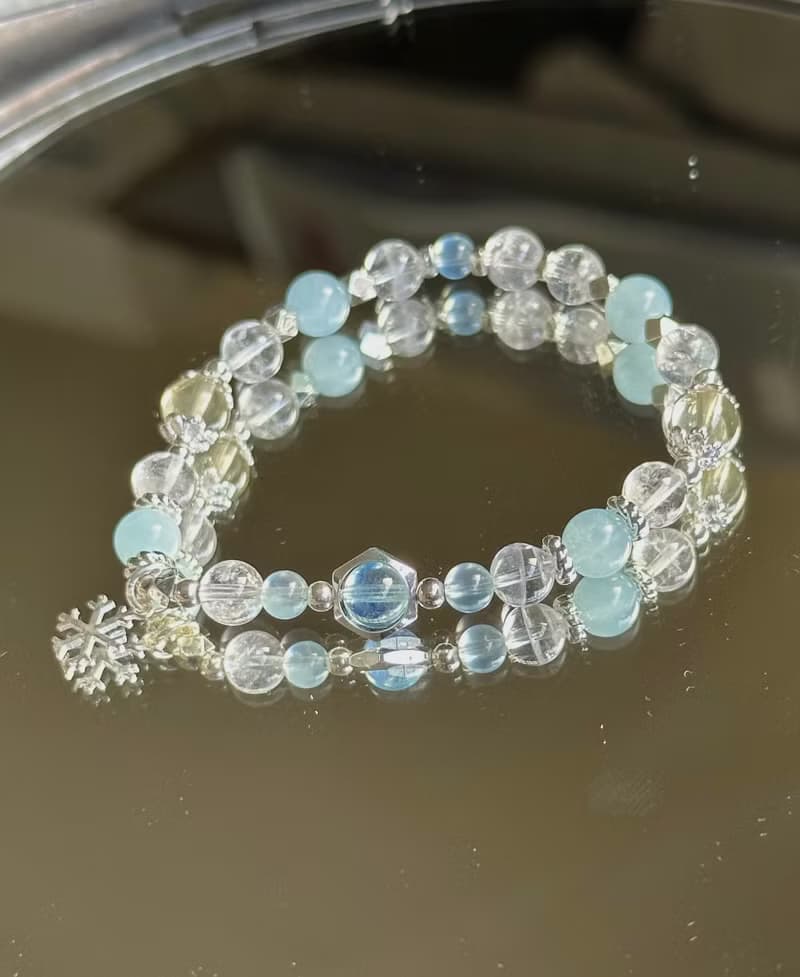 海藍寶 藍針 檸檬黃水晶 天然水晶手鍊/ 增加自信 招貴人