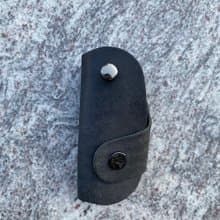 植鞣磨砂牛皮 經典牛皮汽車鑰匙包 遙控器 牛皮革鑰匙包-磨砂黑
