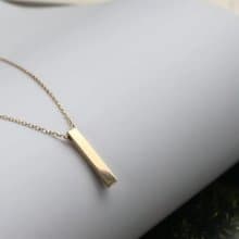 14K Stereoscopic Stick Necklace(Small Size) 立體長條項鍊(S)