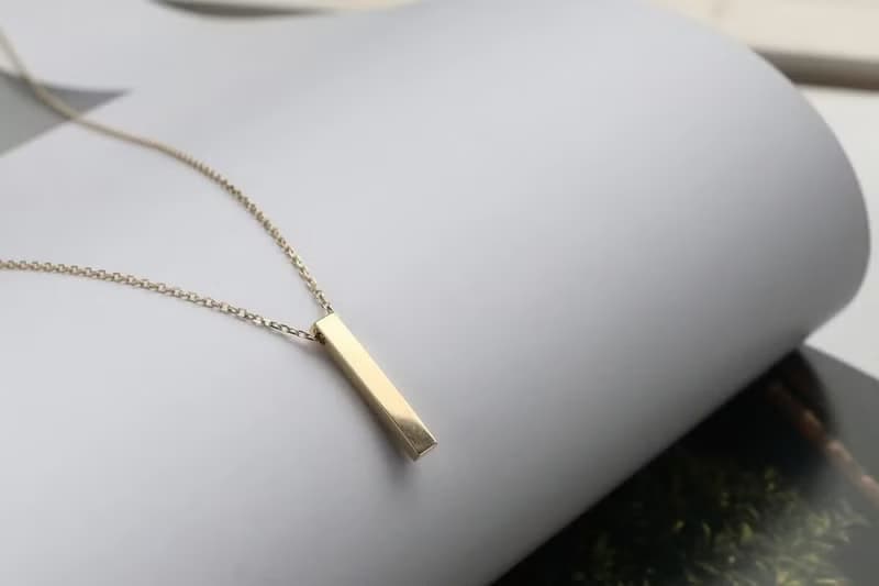 14K Stereoscopic Stick Necklace(Small Size) 立體長條項鍊(S)