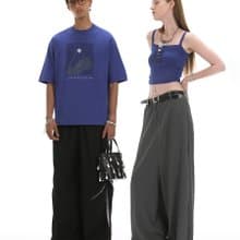 Unvesno (UN)  做舊印花情侶吊帶短袖與T恤SWS-1700-1701