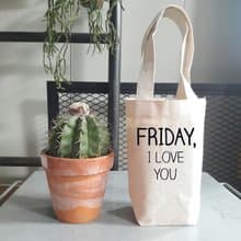 FRIDAY, I LOVE YOU 隨行杯手機錢包飲料提袋帆布 星期五,我愛你