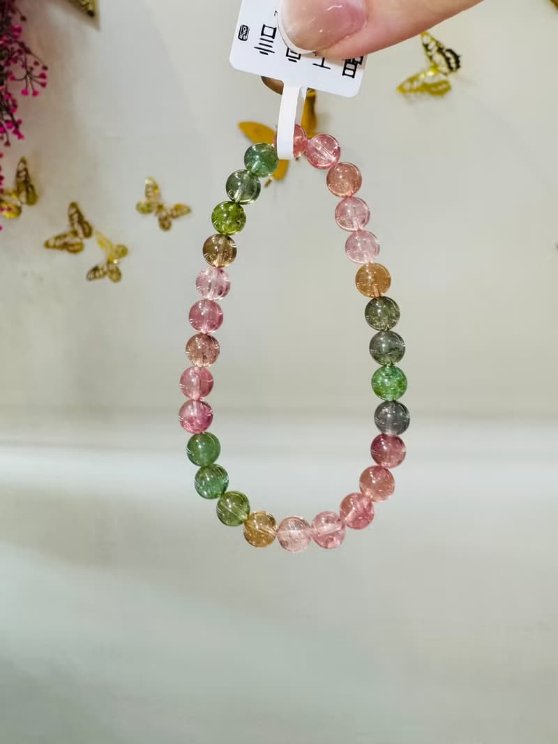 精品春天仙女色彩碧璽6.5mm12g高頻磁場旺夫石電氣石