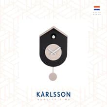 荷蘭Karlsson, Grato Cuckoo 黑/暖灰色搖擺布谷鳥掛鐘(整點報時)