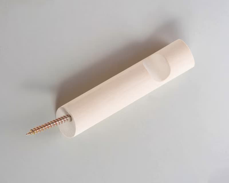 Aspen wood wall hook.Minimalist wall storage. Macramé holder. Plant rack hanger.