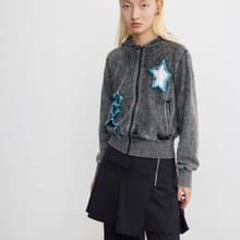 Zip-Front Hooded Sweatshirt 爆炸星星連帽拉鏈衛衣