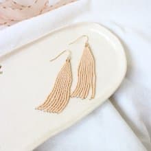 串珠耳飾_流蘇/裸色/beading earing
