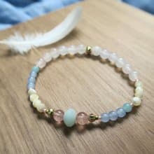 摩根石 草莓晶 藍玉髓 粉晶 天河石 硨磲 手鍊