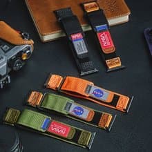Mifa Apple Watch EDC-34太空總署系列戰術尼龍混搭真皮錶帶