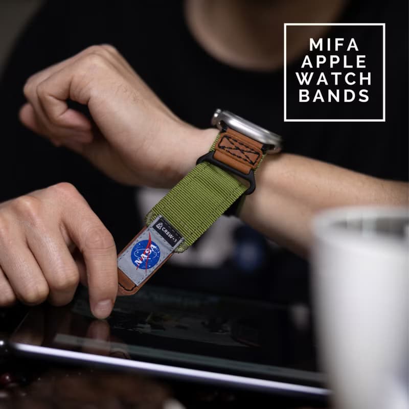 Mifa Apple Watch EDC-34太空總署系列戰術尼龍混搭真皮錶帶