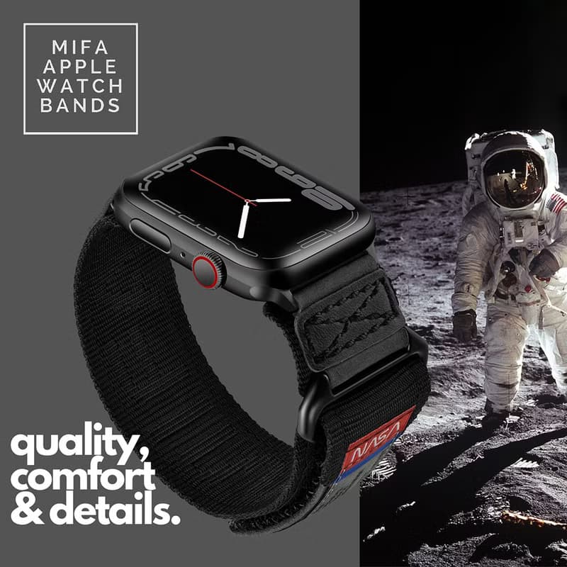 Mifa Apple Watch EDC-34太空總署系列戰術尼龍混搭真皮錶帶