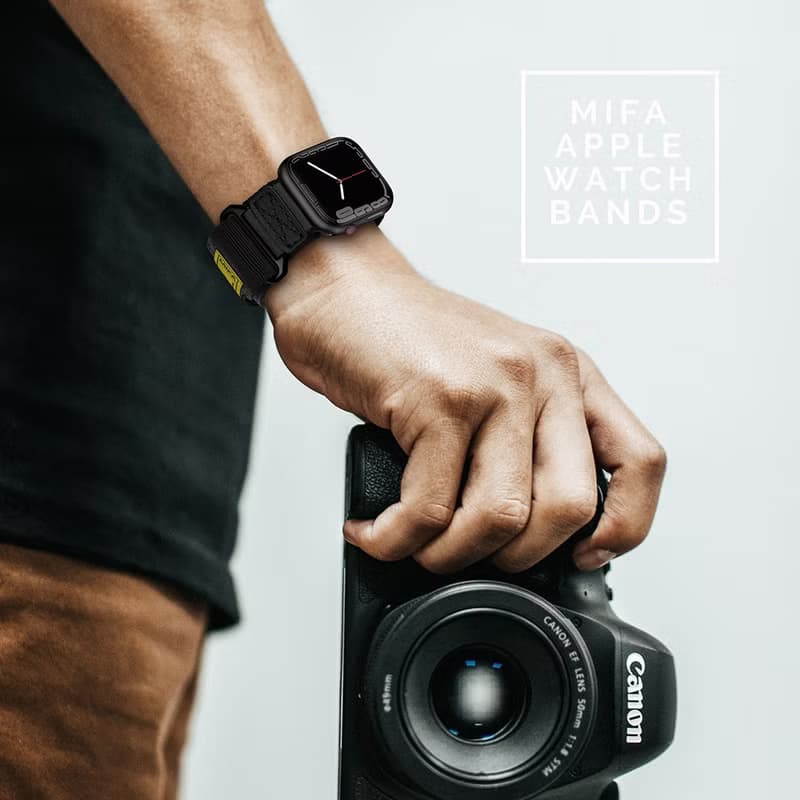 Mifa Apple Watch EDC-34太空總署系列戰術尼龍混搭真皮錶帶
