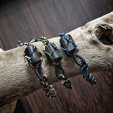 黑碧璽原礦&銀曜石編織手環│護身符│避邪擋煞│防小人