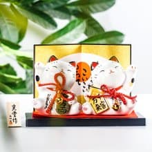 日本藥師窯彩繪財源廣進客似云來招財貓擺件生日開業喬遷送禮物