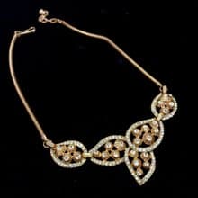 vintage jewelry CORO 古典滿綴心葉形萊茵 項鍊