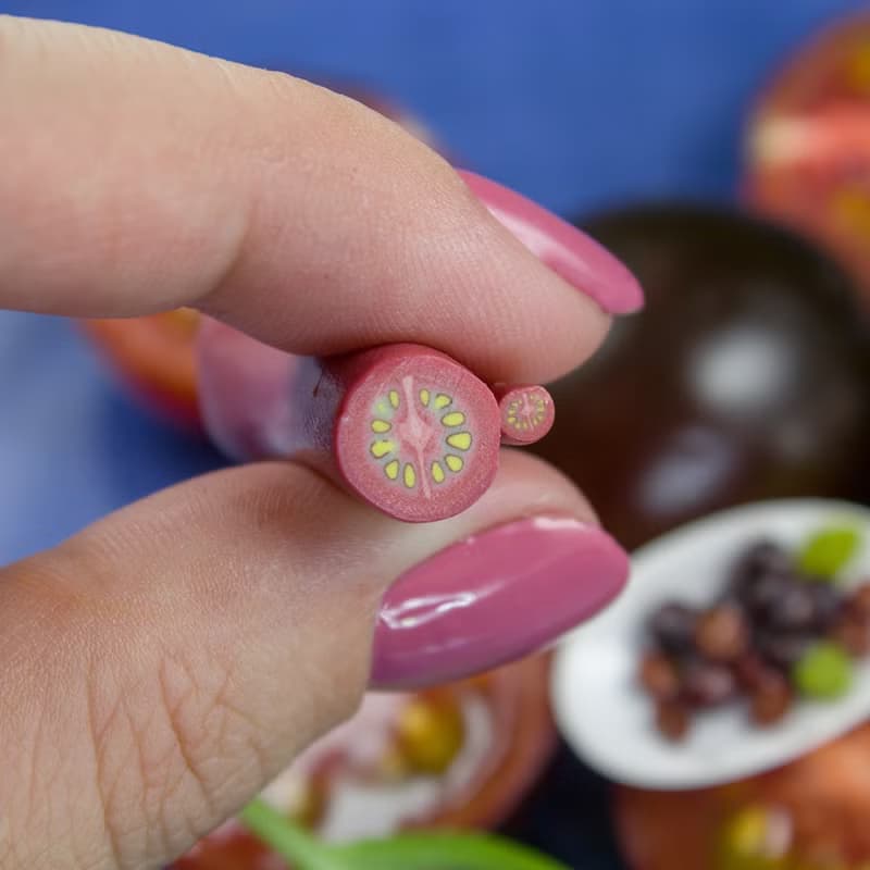 【數位】TUTORIAL Miniature chocolate cherry tomato cane with polymer clay | PDF + video