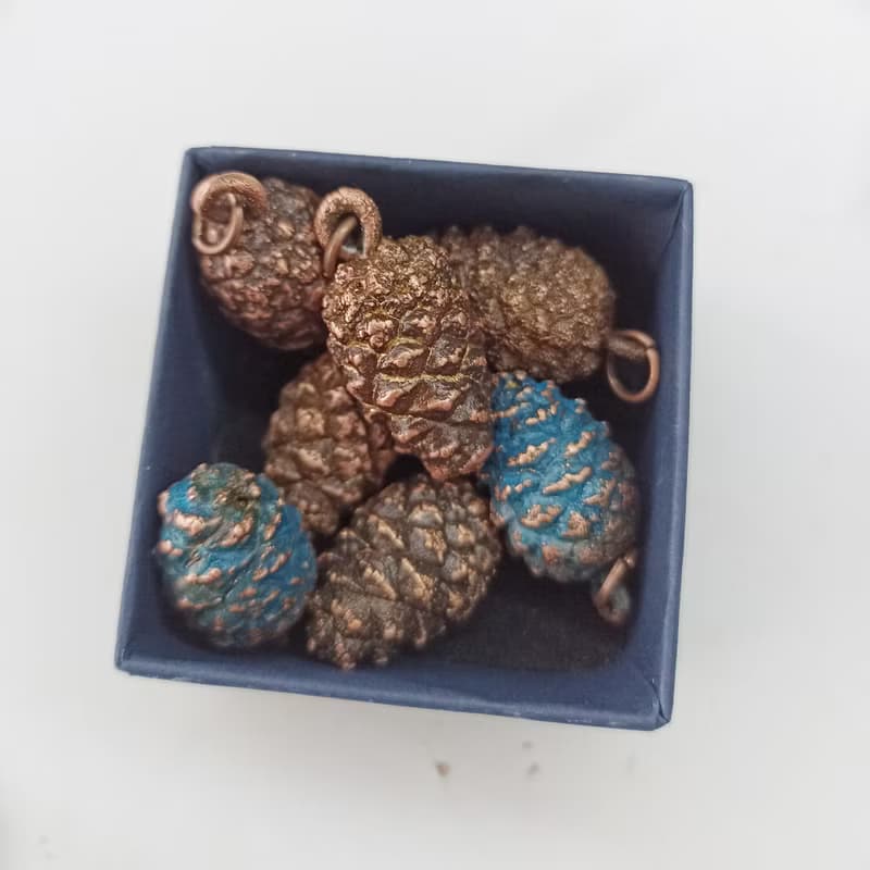 Pinecone pendant Forest gift  Electroforming nature jewelry Copper pendant 生日禮物