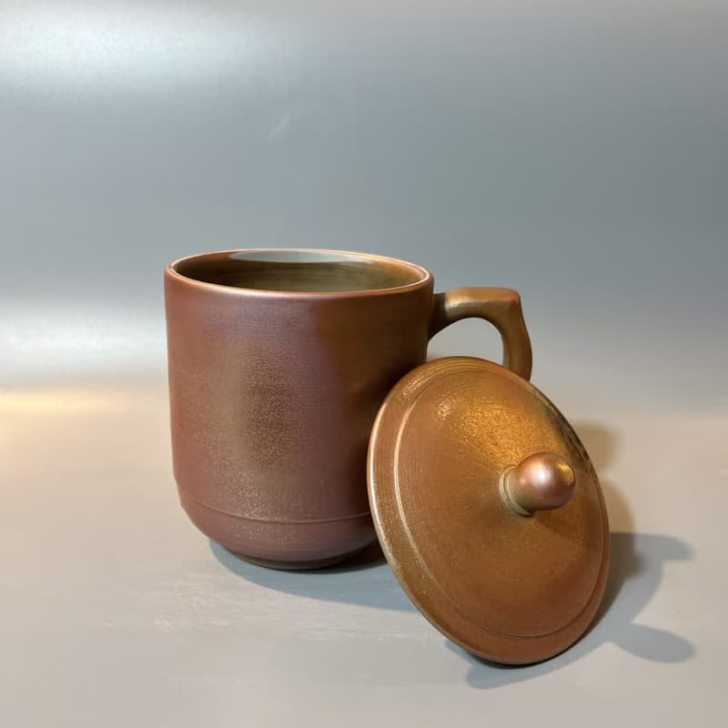 柴燒500cc有蓋馬克杯 / 啤酒杯 / 小平凡手作