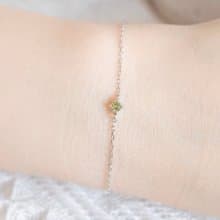 橄欖石925純銀貓咪手鍊