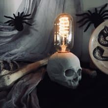 曙MUSE 半骷髏水泥桌燈 LED燈 鎢絲燈泡 USB燈 擺飾 擴香石 手作