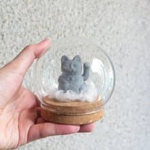 【雲朵系列】石來運轉 平安招財貓 太陽能