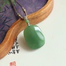 天然和田玉碧玉無事牌吊墜 玉質細膩 脂份厚 平安無事萬事順遂