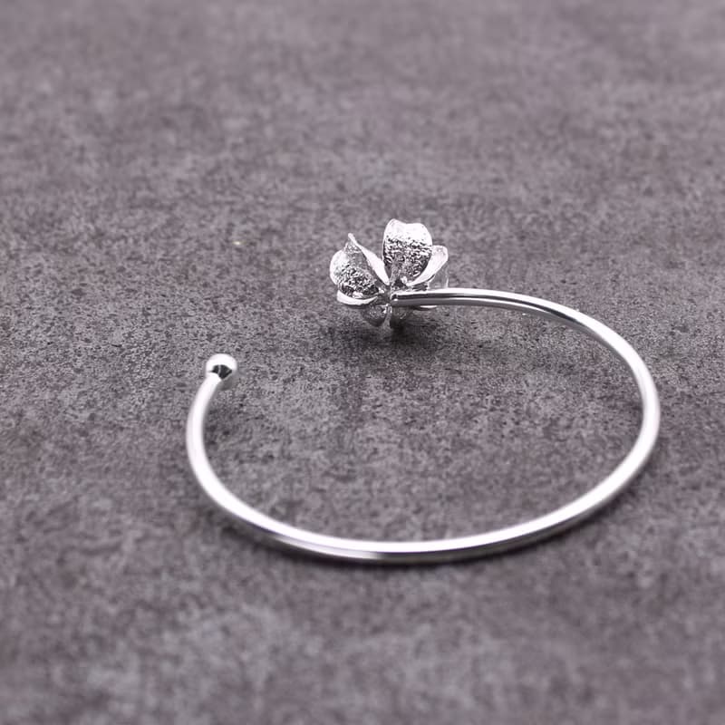 紫薇果實 純銀手環 18K鍍金手環 開放式手環 二色