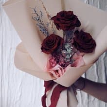 永生花花束  生日 l 週年 l l 慶祝 l 紅色系