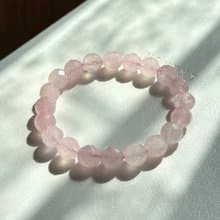 【天秤天蠍|10月】粉晶切角純珠手鏈 愛情桃花 寧靜 人緣