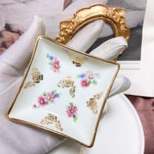【西洋古董飾品】二十世紀法國Limoges優雅陶瓷金邊彩花卉碟盤子